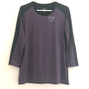 Fox Racing Jersey Womens M Purple Ranger Drirelease 3/4 Sleeve Mountain Biking